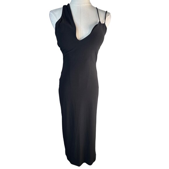 Zara Dresses & Skirts - ZARA NWT Black Medium Midi Dress With Built-In Cups & Spaghetti Straps